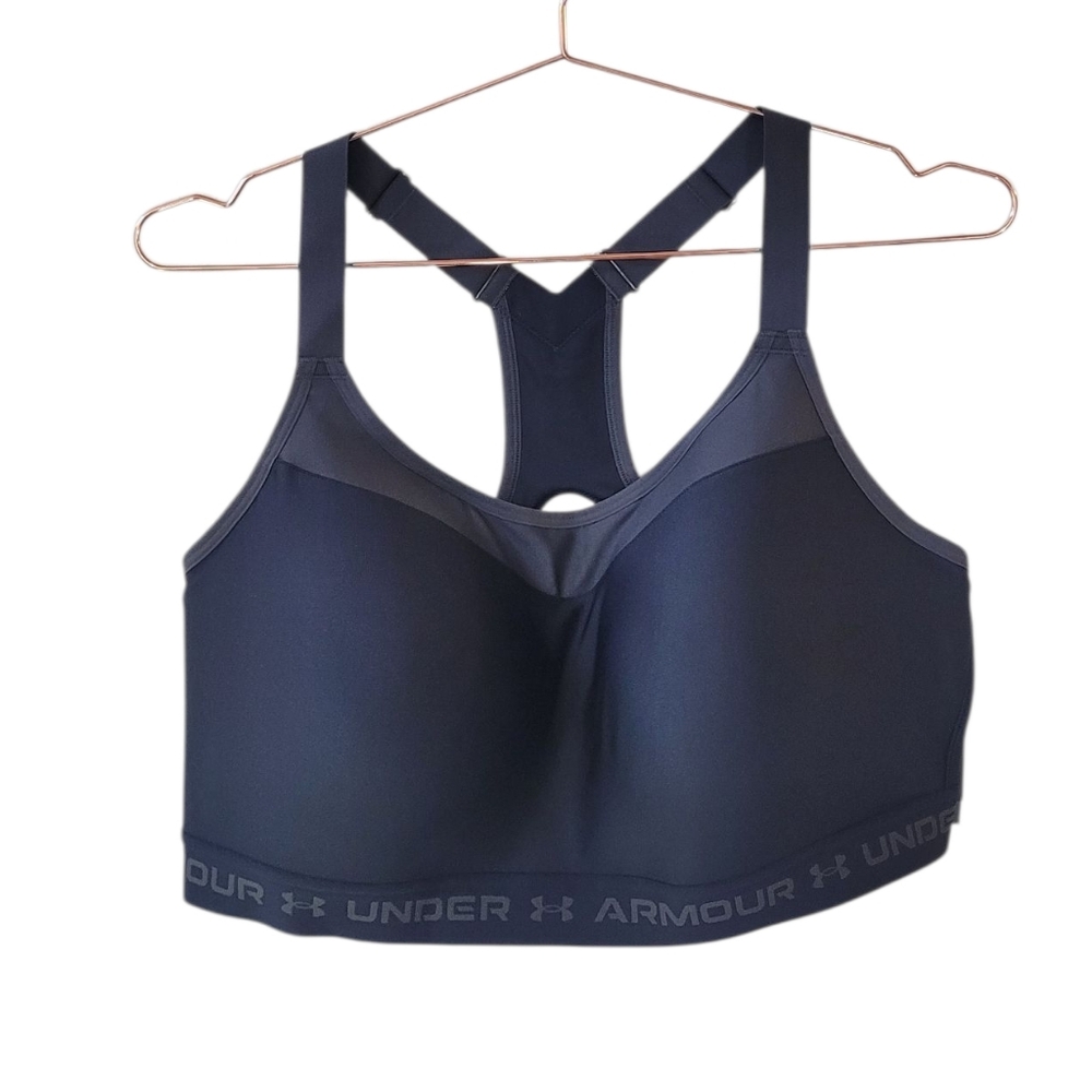 UNDER ARMOUR Black High Support Compression Crossback Bra Size 44DDD